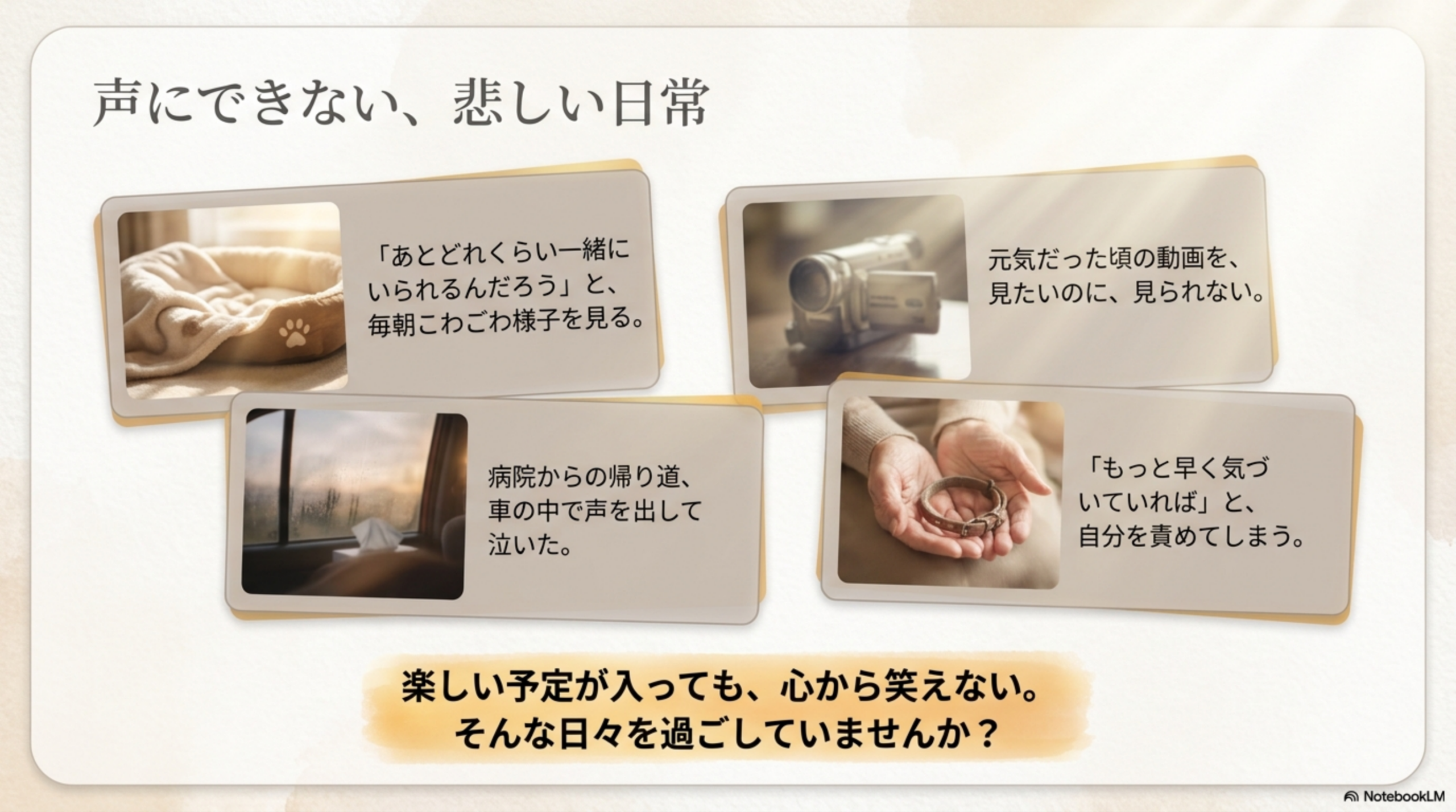 声にできない悲しい日常 終末期の飼い主が抱える気持ち