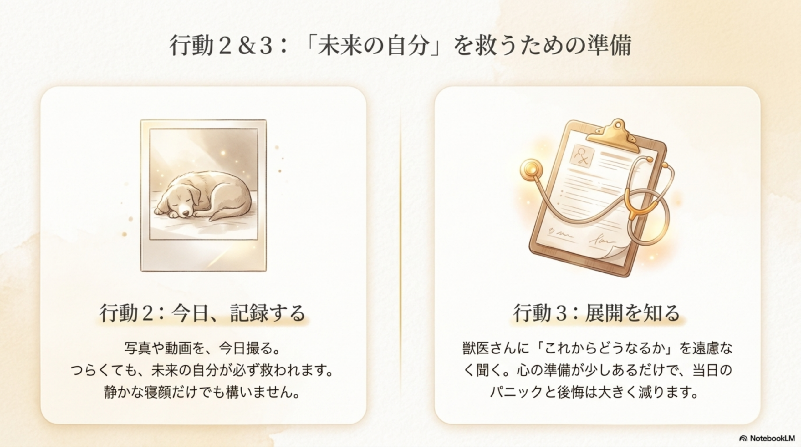 行動2と3 今日記録する 展開を知る 未来の自分を救うための準備