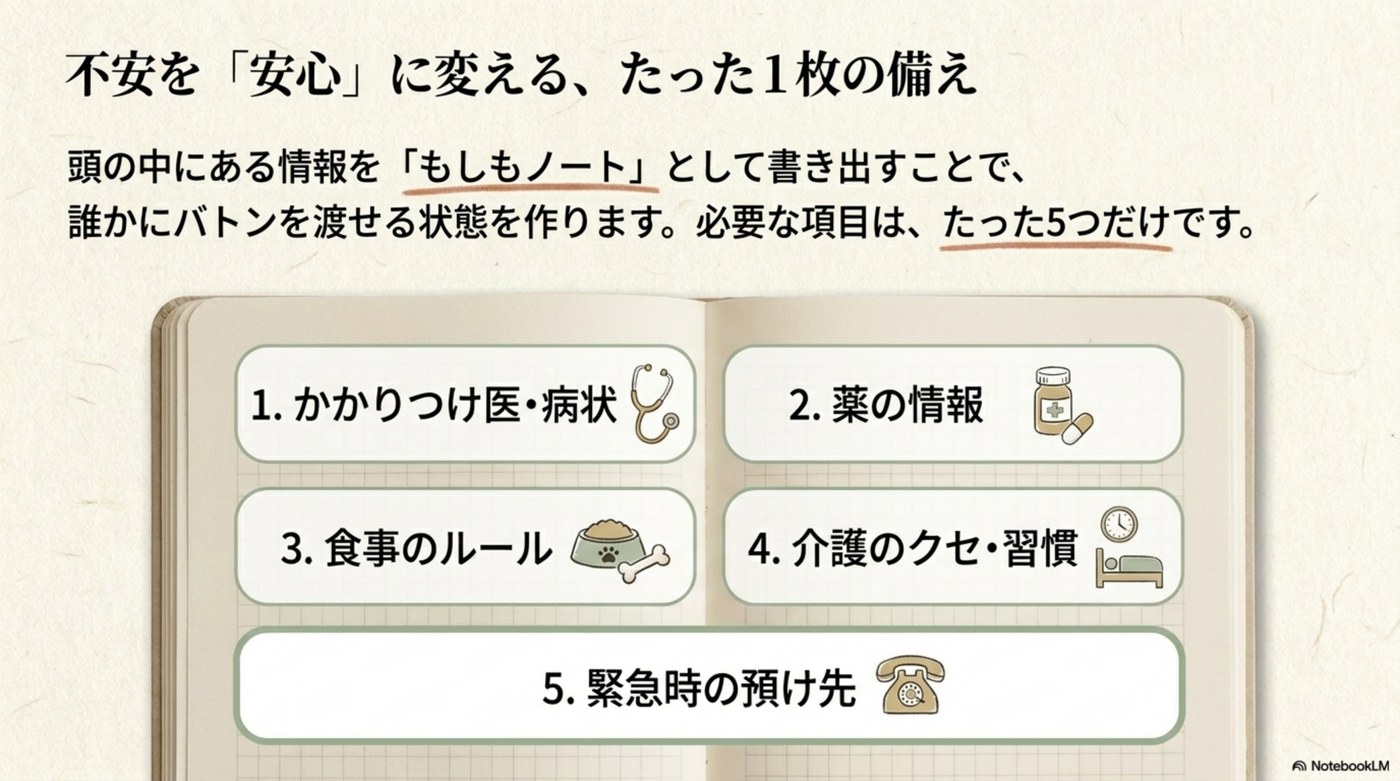 もしもノートに書く5つの項目