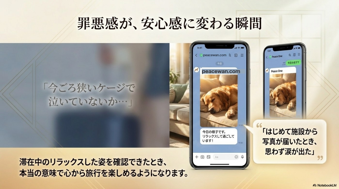 滞在中の写真がLINEで届く——罪悪感が安心感に変わる瞬間